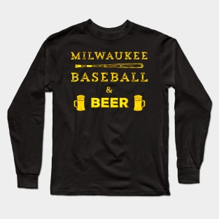 Classic Milwaukee Baseball & Beer Fan Long Sleeve T-Shirt